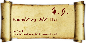 Hadházy Júlia névjegykártya