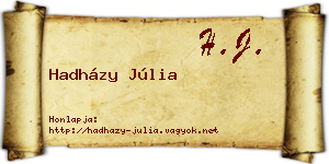 Hadházy Júlia névjegykártya