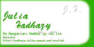 julia hadhazy business card